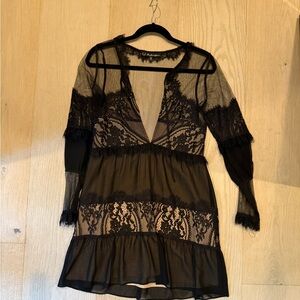 For love and lemons Black Lace Sheer Dress